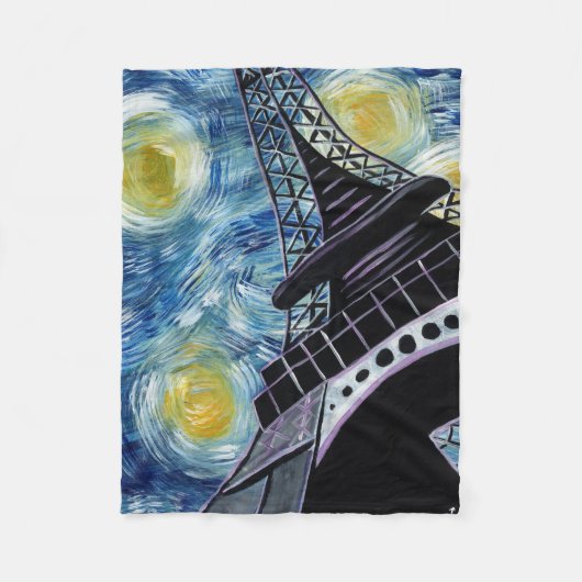 Sterrennacht Paris Fleece Deken (Voorkant)