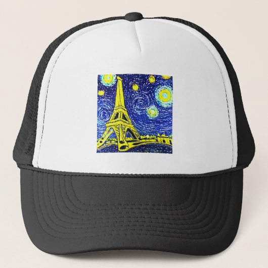 Sterrennacht Paris Frankrijk Trucker Pet (Voorkant)