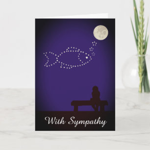 Sterrennacht Pet Fish Sympathy Card Kaart