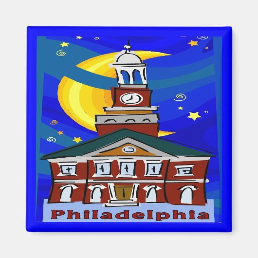 Sterrennacht Philadelphia Magneet (Voorkant)