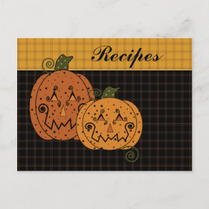 Sterrennacht Pumpkins Recipe Card Briefkaart