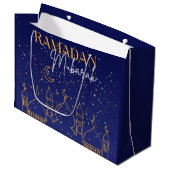 Sterrennacht Ramadan Mubarak Ramadan Gift Bag Groot Cadeauzakje (Voorkant Gekanteld)