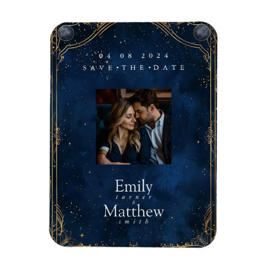 Sterrennacht Romance Bruiloft Opslaan De Datum Magneet (Verticaal)