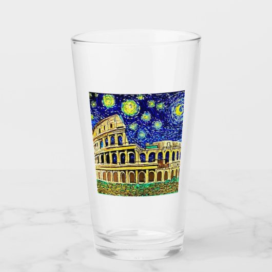 Sterrennacht Rome Italië Glas (Voorkant)