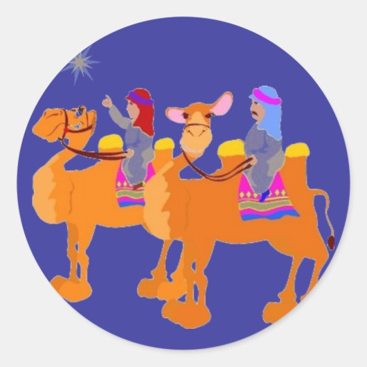 sterrennacht ronde sticker (Voorkant)