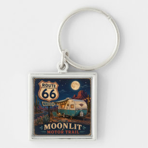 Sterrennacht Route 66 Reisessentiële Sleutelhanger