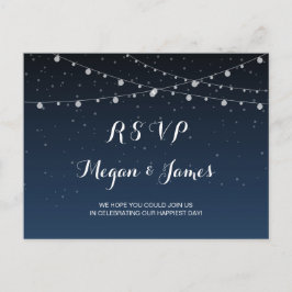 Sterrennacht Rustic Wedding RSVP Briefkaart