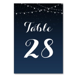 Sterrennacht Rustic Wedding Table Number Kaart