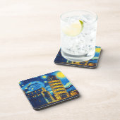 Sterrennacht Scheve Toren Van Pisa Italië Bier Onderzetter (Rechterzijde)