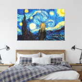Sterrennacht Schreeuw. Canvas Afdruk (Insitu (Slaapkamer))