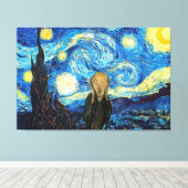 Sterrennacht Schreeuw. Canvas Afdruk (Insitu (Houten vloer))