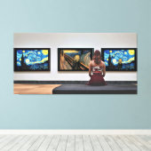 Sterrennacht schreeuwen. canvas afdruk (Insitu (Houten vloer))