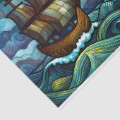 Sterrennacht Ship Decoupage Tissuepapier (Detail)