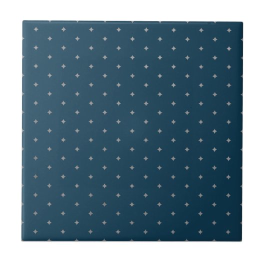 Sterrennacht Silver Stars Blauw Tegeltje (Voorkant)