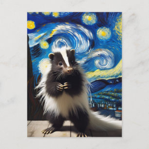 Sterrennacht Skunk Briefkaart