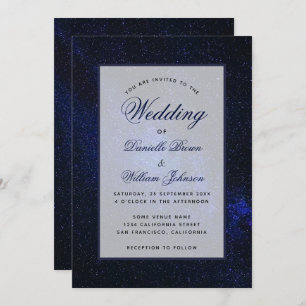Sterrennacht Sky Celestial Elegant Script Wedding Kaart