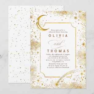 Sterrennacht Sky Crescent Moon repetitie diner Kaart