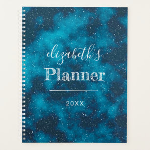 Sterrennacht Sky gepersonaliseerd blauw 2024 Planner
