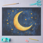 Sterrennacht Sky met Crescent Moon Decoupage Tissuepapier (Craft)