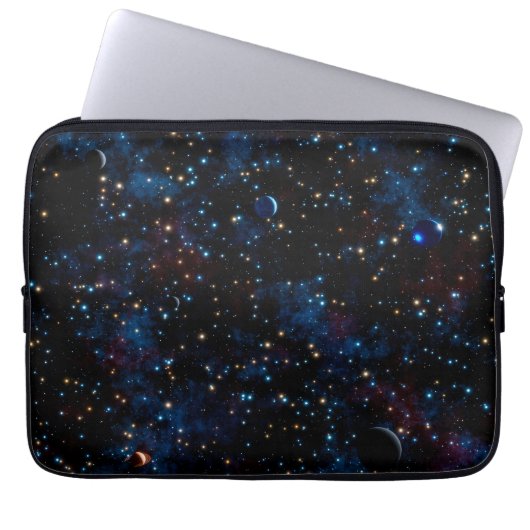 Sterrennacht sky met sterren en planeten laptop sleeve (Voorkant)