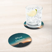 Sterrennacht Sky Sunset Mountain Wedding Modern Ronde Kartonnen Onderzetter (Insitu)