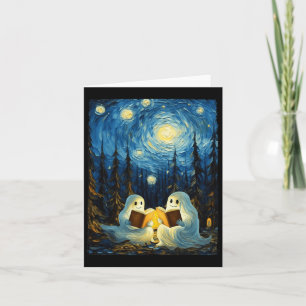 Sterrennacht Spookboek Lezen Camping Halloween Kaart