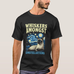 Sterrennacht Stijl Artistiek Schilderen Siamese Fu T-shirt