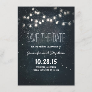 Sterrennacht String Lights Sla de datum op Save The Date