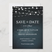 Sterrennacht String Lights Wedding Save The Date (Voorkant)