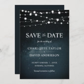 Sterrennacht String Lights Wedding Save The Date (Voorkant / Achterkant)