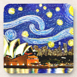 Sterrennacht Sydney Australia Opera House Bier Onderzetter