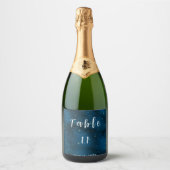 Sterrennacht Tafelnummer Bruiloft Sparkling Wijnetiket (Voorkant)