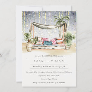 Sterrennacht Tropical Cabana Couple Shower Invite Bedankkaart