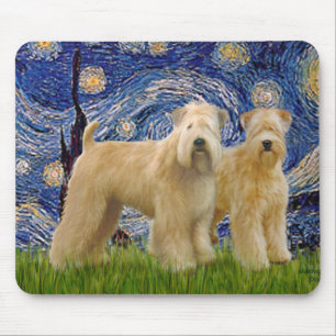 Sterrennacht - Twee Wheaten Terriers (2e) Muismat