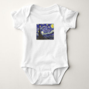 Sterrennacht van de baby Van Gogh Romper