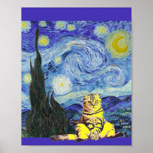 Sterrennacht, Van Gogh, Cat Art Parody Poster