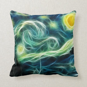 Sterrennacht Van Gogh Fractal art Kussen