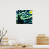 Sterrennacht Van Gogh Fractal art Poster (Keuken)