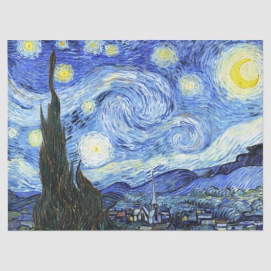 Sterrennacht Van Gogh Impressionisme Tissuepapier (Voorkant)