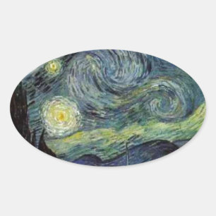 Sterrennacht - van Gogh Ovale Sticker