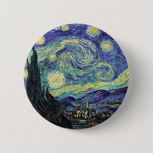Sterrennacht van Gogh Ronde Button 5,7 Cm (Voorkant)