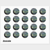 Sterrennacht - van Gogh Ronde Sticker (Vel)