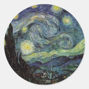 Sterrennacht - van Gogh Ronde Sticker