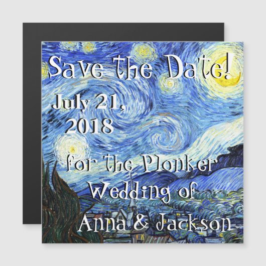 Sterrennacht Van Gogh Save Date Magneet Kaart (Voorkant / Achterkant)