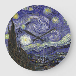 STERRENNACHT VAN GOGH WALL DESIGNER CLOCK - GIFTS GROTE KLOK