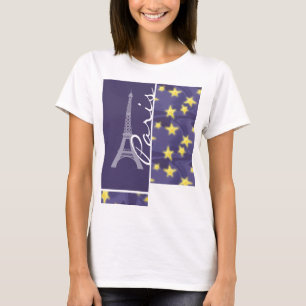 Sterrennacht van Parijs; Eiffeltoren T-shirt