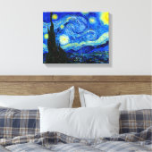 Sterrennacht van Van Gogh Fine Art Canvas Print (Insitu (Slaapkamer))