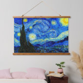Sterrennacht van Van Gogh Fine Art Poster Print Hangend Wandkleed (Slaapkamer)