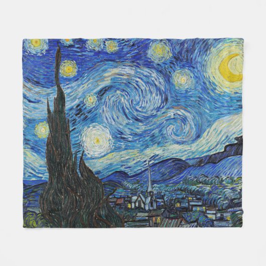 Sterrennacht van Van Gogh, Fleece Deken (Voorkant (Horizontaal))