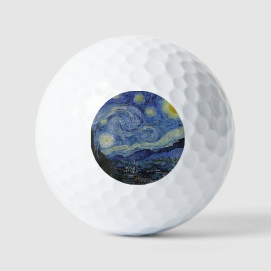 "Sterrennacht" van Van Gogh Golfballen (Voorkant)